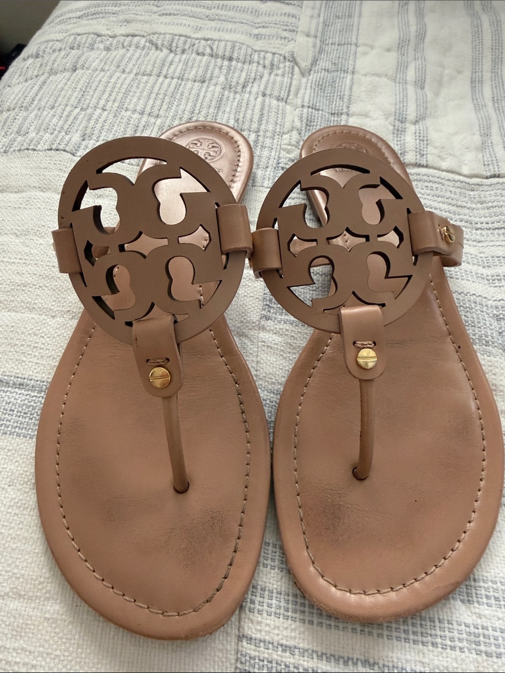 Tory Burch Miller Sandal, light sand, size 11